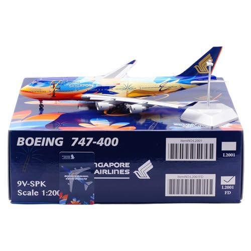RIVPAHGQ Replika Flugzeugmodelle 35 cm Schöne Flugzeugmodelle Im Maßstab 1/200 for Singapore Airlines B747-400 9V-SPK Flugzeug-Luftfahrtausstellungen Vorgefertigte Luftfahrzeug Modelle(Flap) von RIVPAHGQ