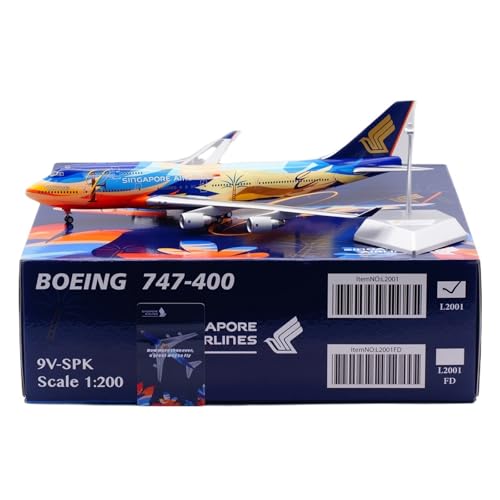 RIVPAHGQ Replika Flugzeugmodelle 35 cm Schöne Flugzeugmodelle Im Maßstab 1/200 for Singapore Airlines B747-400 9V-SPK Flugzeug-Luftfahrtausstellungen Vorgefertigte Luftfahrzeug Modelle(Standard) von RIVPAHGQ
