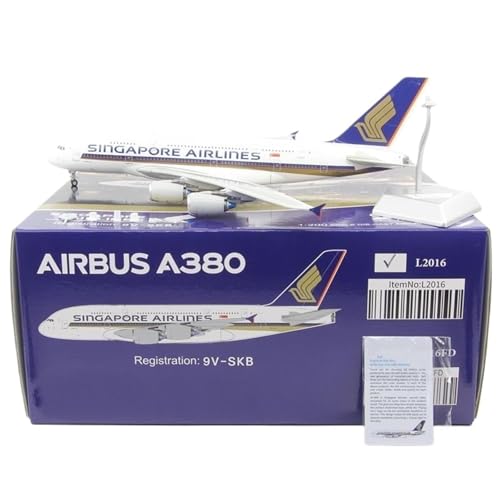 RIVPAHGQ Replika Flugzeugmodelle 36 cm Miniatur-Flugzeugmodell-Repliken 1/200 for Singapore Airlines A380 9V-SKB/9V-SKV Simulation Zivilflugzeug Vorgefertigte Luftfahrzeug Modelle(9V-SKB) von RIVPAHGQ