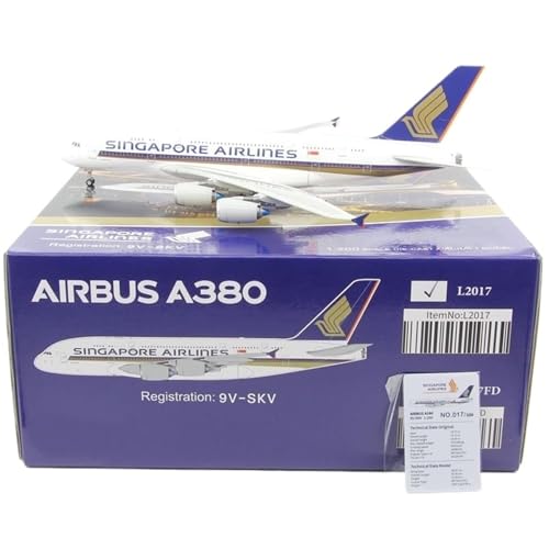 RIVPAHGQ Replika Flugzeugmodelle 36 cm Miniatur-Flugzeugmodell-Repliken 1/200 for Singapore Airlines A380 9V-SKB/9V-SKV Simulation Zivilflugzeug Vorgefertigte Luftfahrzeug Modelle(9V-SKV) von RIVPAHGQ