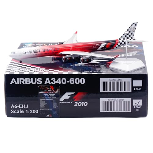 RIVPAHGQ Replika Flugzeugmodelle 37CM Boutique Miniaturflugzeug 1:200 for Etihad Airways A340-600 A6-EHJ Maßstabmodell Simulationsflugzeug Vorgefertigte Luftfahrzeug Modelle(L2166FD) von RIVPAHGQ