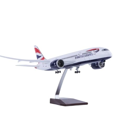 RIVPAHGQ Replika Flugzeugmodelle 43 cm Maßstab Legierung Modell Flugzeug 1/130 for British Airways for Boeing 787 Passagier Flugzeug Modell Exponate Vorgefertigte Luftfahrzeug Modelle(NO Light) von RIVPAHGQ