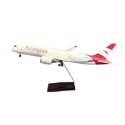 RIVPAHGQ Replika Flugzeugmodelle 43 cm Miniatur-Flugzeugmodell-Repliken 1/130 for Austrian Airlines for Boeing 787 Zivilflugzeuge Mit Lichtern Vorgefertigte Luftfahrzeug Modelle(with Light) von RIVPAHGQ