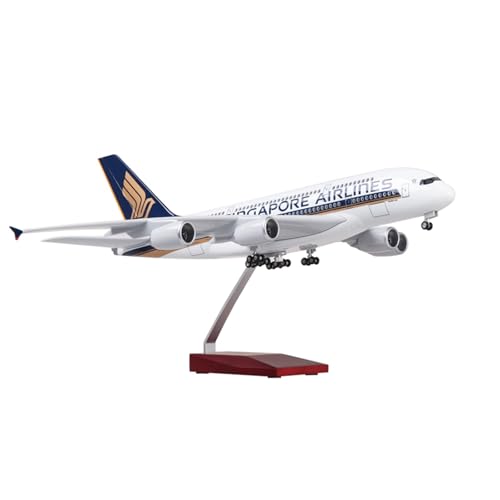 RIVPAHGQ Replika Flugzeugmodelle 45 cm Großes Modellflugzeug Mit Rädern Und Lichtern 1:160 Singapore Airlines for Airbus A380 Passagierflugzeugmodell Vorgefertigte Luftfahrzeug Modelle(with Light) von RIVPAHGQ