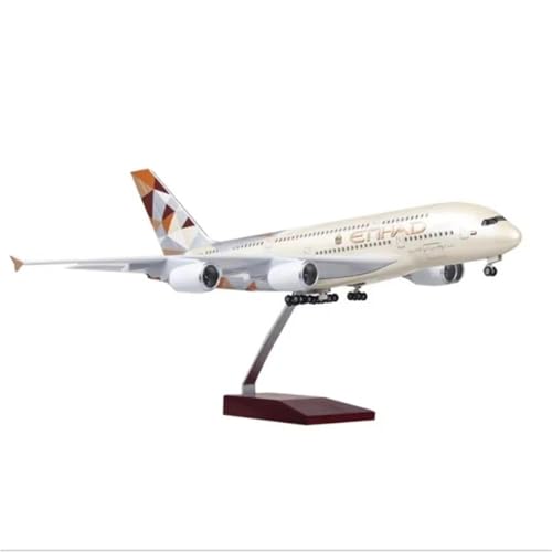 RIVPAHGQ Replika Flugzeugmodelle 45 cm Maßstab 1:160 Flugzeug-Nachbildung for Airbus B777 ETIHAD Airline Druckguss-Modellflugzeug Mit Lichtern Vorgefertigte Luftfahrzeug Modelle(NO Light) von RIVPAHGQ