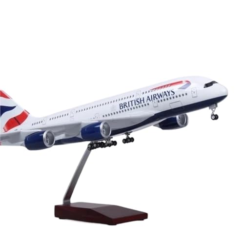 RIVPAHGQ Replika Flugzeugmodelle 46CM Flugzeugmodell Im Maßstab 1/160 Zivilluftfahrtflugzeug for British Airways A380 Prototyp-Flugzeugreplik Vorgefertigte Luftfahrzeug Modelle(NO Light) von RIVPAHGQ