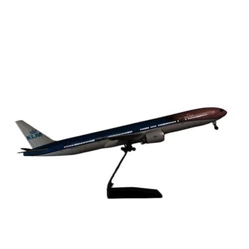 RIVPAHGQ Replika Flugzeugmodelle 47 cm Große Flugzeug-Druckgussmodell 1:157 KLM for Boeing 777 Orange Pride Flugzeugreplika-Ornamente Vorgefertigte Luftfahrzeug Modelle(with Light) von RIVPAHGQ