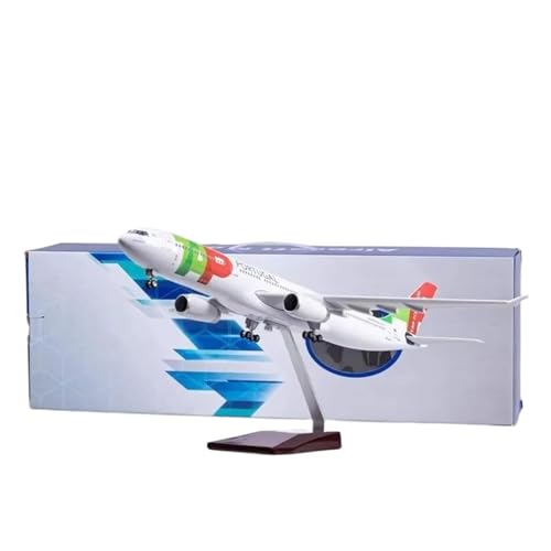 RIVPAHGQ Replika Flugzeugmodelle 47 cm Maßstab 1:135 Flugzeug-Nachbildung for Airbus A330 Air Portugal Airlines Druckguss-Modellflugzeug Mit Lichtern Vorgefertigte Luftfahrzeug Modelle(with Light) von RIVPAHGQ