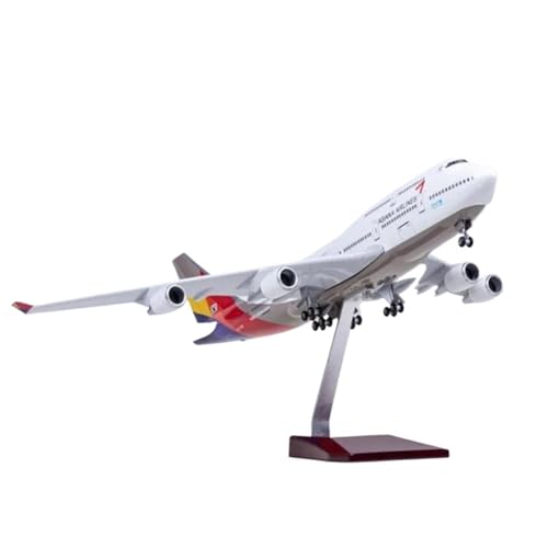 RIVPAHGQ Replika Flugzeugmodelle 47 cm Maßstab 1:150 Flugzeugreplik B747 for Korean Asiana Airways Druckguss-Modellflugzeug Mit Lichtern Vorgefertigte Luftfahrzeug Modelle(with Light) von RIVPAHGQ