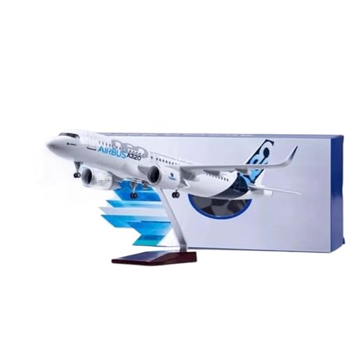 RIVPAHGQ Replika Flugzeugmodelle 47 cm Maßstab 1:80 Flugzeugreplik for Airbus A320 A320Neo-Prototyp Druckguss-Modellflugzeug Mit Lichtern Vorgefertigte Luftfahrzeug Modelle(with Light) von RIVPAHGQ