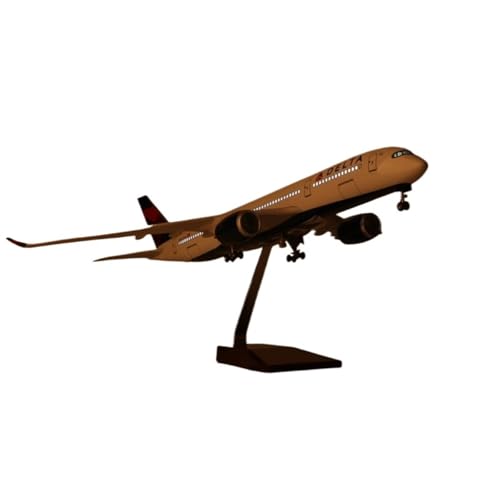 RIVPAHGQ Replika Flugzeugmodelle 47 cm Metalldruckguss-Modellflugzeug Im Maßstab 1/142 for Delta Air Lines-Passagierflugzeugmodell for Airbus A350 Vorgefertigte Luftfahrzeug Modelle(with Light) von RIVPAHGQ