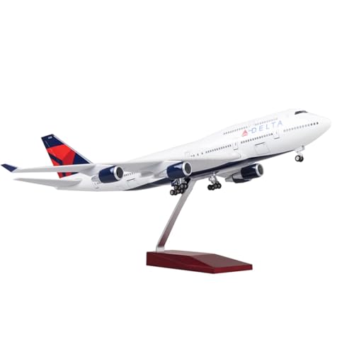 RIVPAHGQ Replika Flugzeugmodelle 47 cm Metalldruckguss-Modellflugzeug Im Maßstab 1/150 for Delta Air Lines-Passagierflugzeugmodell for Boeing 747-400 Vorgefertigte Luftfahrzeug Modelle(NO Light) von RIVPAHGQ