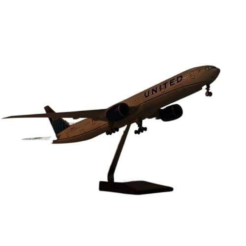 RIVPAHGQ Replika Flugzeugmodelle 47 cm Metalldruckguss-Modellflugzeug Im Maßstab 1/157 for United Airlines Passagierflugzeugmodell for Boeing 777 Vorgefertigte Luftfahrzeug Modelle(with Light) von RIVPAHGQ