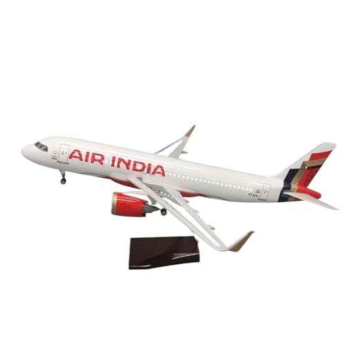 RIVPAHGQ Replika Flugzeugmodelle 47 cm Metalldruckgussflugzeug 1:80 for Air India A320neo Passagierflugzeugmodell Mit Rädern Vorgefertigte Luftfahrzeug Modelle(with Light) von RIVPAHGQ