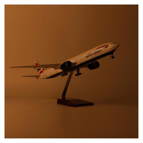 RIVPAHGQ Replika Flugzeugmodelle 47 cm Miniatur-Flugzeugmodell-Replik 1:157 British Airways for Boeing 777 Flugzeugmodell Aus Legierung Im Maßstab 1:157 Vorgefertigte Luftfahrzeug Modelle(with Light) von RIVPAHGQ