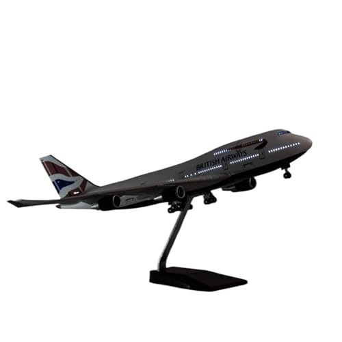 RIVPAHGQ Replika Flugzeugmodelle 47 cm Miniaturmodell Zivilflugzeug 1:150 British Airways for Boeing 747 Maßstab Legierung Flugzeugmodell for Erwachsene Vorgefertigte Luftfahrzeug Modelle(with Light) von RIVPAHGQ