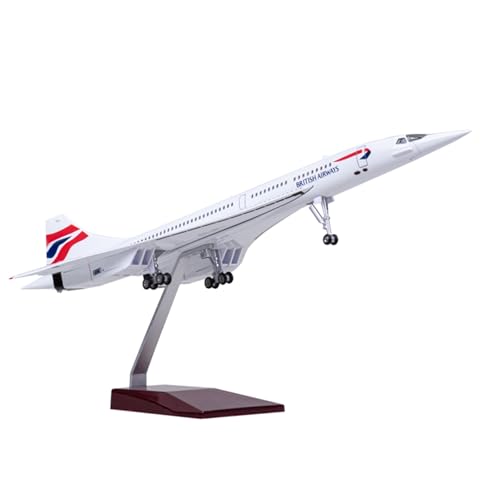 RIVPAHGQ Replika Flugzeugmodelle 50 cm Große Sammler-Flugzeugrepliken Aus Metall for British Airways Concorde 1:125 Simulationsflugzeugmodell Vorgefertigte Luftfahrzeug Modelle(NO Light) von RIVPAHGQ