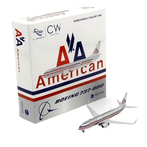 RIVPAHGQ Replika Flugzeugmodelle 8 cm Große Flugzeugmodelle 1/400 for American Airlines for Boeing B737-800 N920AN, Exquisites Druckgussflugzeug Vorgefertigte Luftfahrzeug Modelle von RIVPAHGQ