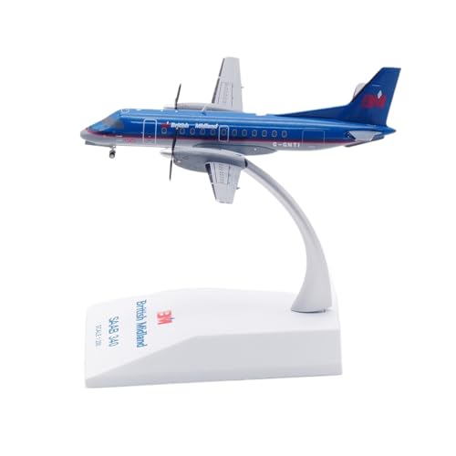 RIVPAHGQ Replika Flugzeugmodelle 9 cm Boutique Zivilflugzeug 1/200 for British Midland Airways Saab 340B G-GNTI Maßstab Legierung Flugzeugmodell Vorgefertigte Luftfahrzeug Modelle von RIVPAHGQ
