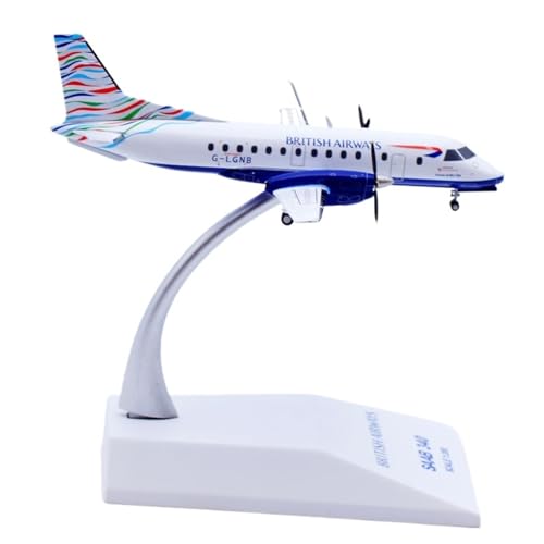 RIVPAHGQ Replika Flugzeugmodelle 9CM 1/200 Flugzeugmodellbausatz for British Airways Saab 340 G-LGNB, Großes Druckguss-Flugzeugmodell Vorgefertigte Luftfahrzeug Modelle von RIVPAHGQ