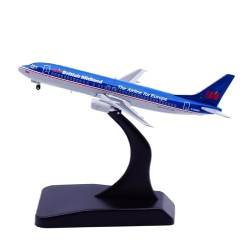 RIVPAHGQ Replika Flugzeugmodelle 9CM Druckguss-Flugzeugmodell 1/400 for British Midland Airways B737-400 G-OBMG Flugzeug-Ausstellungsstück Vorgefertigte Luftfahrzeug Modelle von RIVPAHGQ