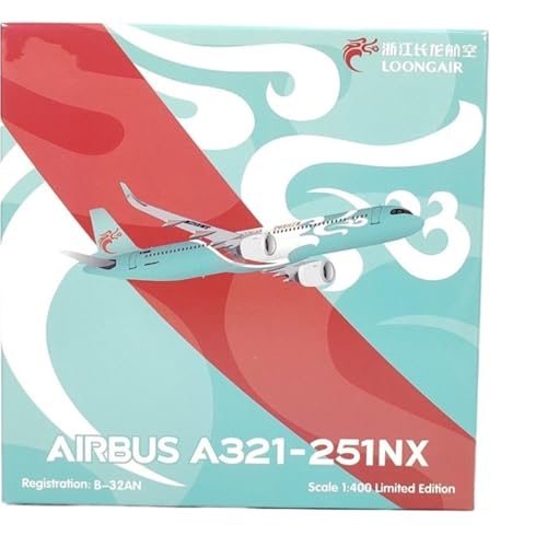 RIVPAHGQ Replika Flugzeugmodelle Druckguss-Modellflugzeug Im Maßstab 1:400 Für Zhejiang Loong Airlines A321-251NX B-32AN Flugzeugmodellbausatz-Display Vorgefertigte Luftfahrzeug Modelle von RIVPAHGQ