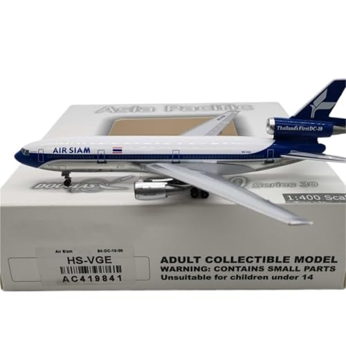 RIVPAHGQ Replika Flugzeugmodelle Flugzeugnachbildung Im Maßstab 1:400 Für Thailand Siam Airways DC-10 HS-VGE Flugzeugmodell Aus Druckguss Büro-Schreibtisch-Dekor Vorgefertigte Luftfahrzeug Modelle von RIVPAHGQ
