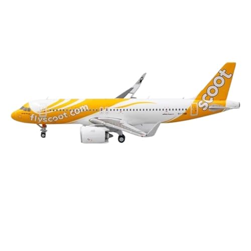 RIVPAHGQ Replika Flugzeugmodelle Maßstab 1:400 for Singapore Scoot A320neo 9V-TNB Flugzeugmodell, 9 cm, Druckguss-Flugzeug-Replik for Luftfahrtsammler Vorgefertigte Luftfahrzeug Modelle von RIVPAHGQ