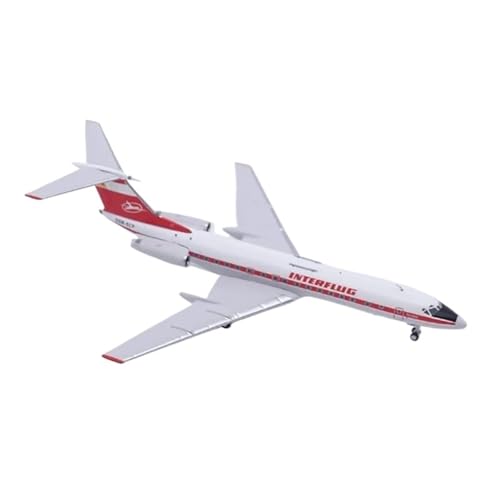 RIVPAHGQ Replika Flugzeugmodelle Miniatur-Verkehrsflugzeugmodell Im Maßstab 1:400 62411 Für Interflug TU-134A DDR-SCP-Flugzeuge, Sehr Detailliertes Flugzeug Vorgefertigte Luftfahrzeug Modelle von RIVPAHGQ