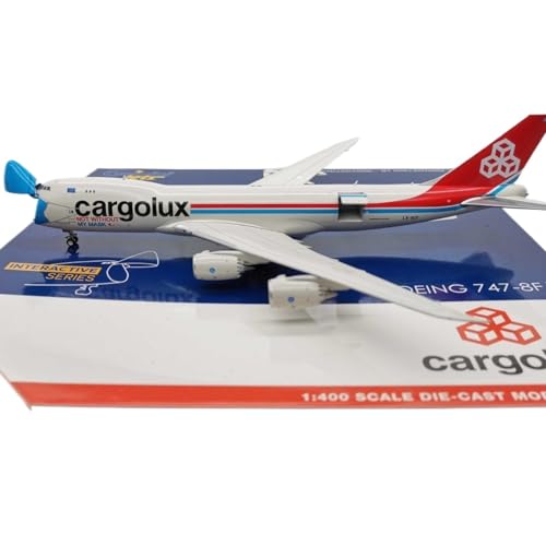 RIVPAHGQ Replika Flugzeugmodelle Miniatur-Verkehrsflugzeugmodell Im Maßstab 1:400 Für Cargolux B747-8F LX-VCF, Druckguss-Metallmodell, Sammlerflugzeug Vorgefertigte Luftfahrzeug Modelle von RIVPAHGQ