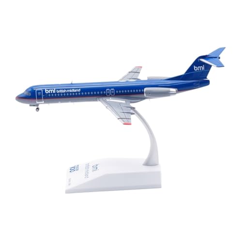 RIVPAHGQ Replika Flugzeugmodelle Zivilflugzeug Im Maßstab 17 cm, 1/200, for British Midland Fokker 100 G-BXWF, Exquisites Fertiges Modellflugzeug Vorgefertigte Luftfahrzeug Modelle von RIVPAHGQ