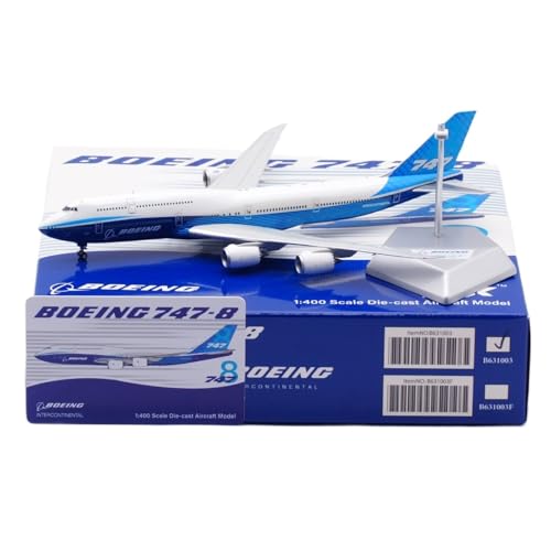 RIVPAHGQ Replika Flugzeugmodelle Zivilflugzeug Im Maßstab 19 cm, 1/400 Prototyp for Boeing B747-8, Blaue Linien, Exquisites Fertiges Modellflugzeug Vorgefertigte Luftfahrzeug Modelle(Regular) von RIVPAHGQ