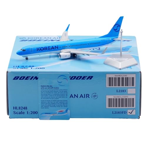RIVPAHGQ Replika Flugzeugmodelle Zivilflugzeug Im Maßstab 21 cm, 1/200, for Korean Air B737-900 HL8248, Exquisites Fertiges Modellflugzeug Vorgefertigte Luftfahrzeug Modelle(Flap) von RIVPAHGQ