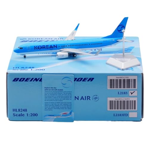 RIVPAHGQ Replika Flugzeugmodelle Zivilflugzeug Im Maßstab 21 cm, 1/200, for Korean Air B737-900 HL8248, Exquisites Fertiges Modellflugzeug Vorgefertigte Luftfahrzeug Modelle(Regular) von RIVPAHGQ