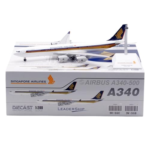 RIVPAHGQ Replika Flugzeugmodelle Zivilflugzeug Im Maßstab 33 cm 1/400 for Singapore Airlines for Airbus A340-500 9V-SGB, Exquisites Fertiges Modellflugzeug Vorgefertigte Luftfahrzeug Modelle von RIVPAHGQ