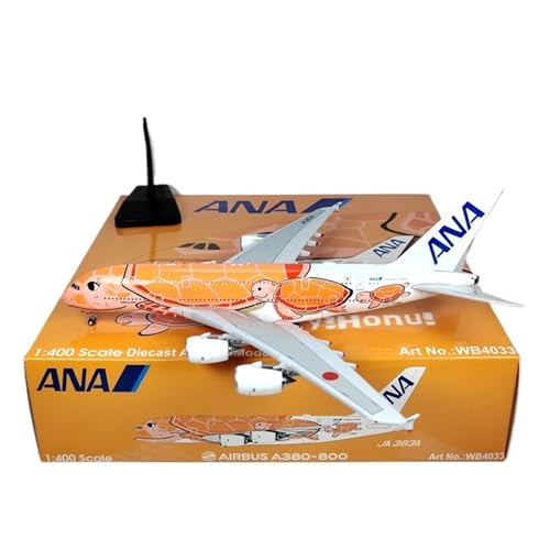 Replika Flugzeugmodelle 1:400 Maßstab Druckguss Modellflugzeug Für ANA A380 JA381A JA382A JA383A Flugzeug Modellbausatz Luftfahrt Display Stück Vorgefertigte Luftfahrzeug Modelle(Orange JA383) von RIVPAHGQ