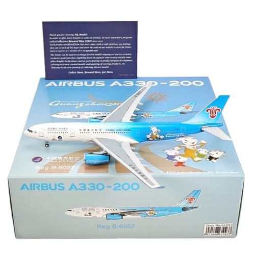 Replika Flugzeugmodelle Miniatur-Verkehrsflugzeugmodell Im Maßstab 1:400 Für China Southern Airlines A330-200 B-6057, Metallmodell, Sammlerflugzeug Vorgefertigte Luftfahrzeug Modelle(Regular) von RIVPAHGQ
