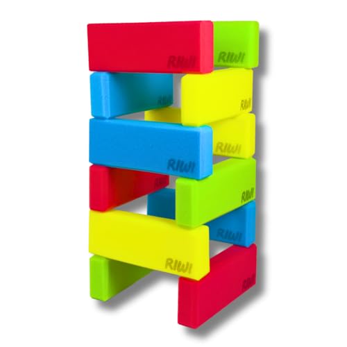 RIWI® 12er mini Bausteine Set | kleine weiche Schaumstoff Bauklötze | kompakte Spielsteine | TÜV & Öko-Tex Zertifiziert | Waschmaschinenfest von RIWI