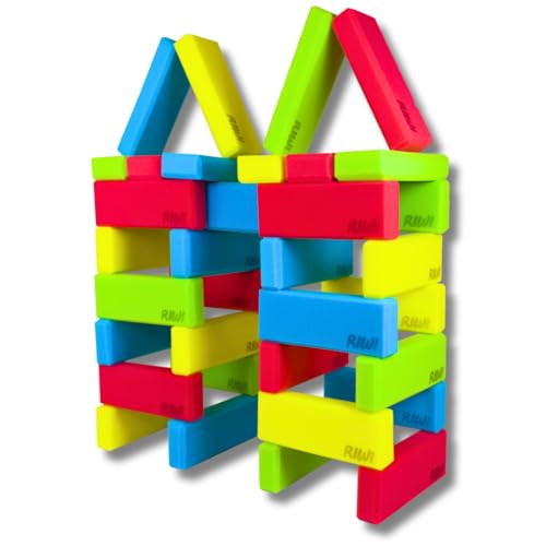 RIWI® 36er mini Bausteine Set | kleine weiche Schaumstoff Bauklötze | kompakte Spielsteine | TÜV & Öko-Tex Zertifiziert | Waschmaschinenfest von RIWI