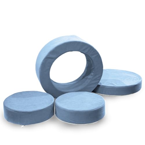 RIWI® Loop – Hellblau Premium (RCC202-27) | modularer Spielhocker für Kinder | 3-in-1 Sitzmöbel, Spielgerät & Bauobjekt | weich, sicher & waschbar von RIWI