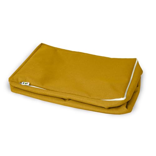 RIWI® mini Bag – Senfgelb (RCC2446) | Aufbewahrungstasche für 24 Mini Bausteine | Spielhocker & Sitzmöbel | waschbar & robust | viele Farben & Stoffe von RIWI