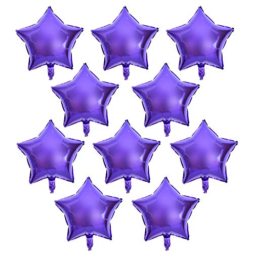 Fünf Sterne Folienballons, 10 Stück, 10 Zoll, Partydekoration, Hochzeit, Geburtstag, mit Material (Purple) von RIZGHWOY