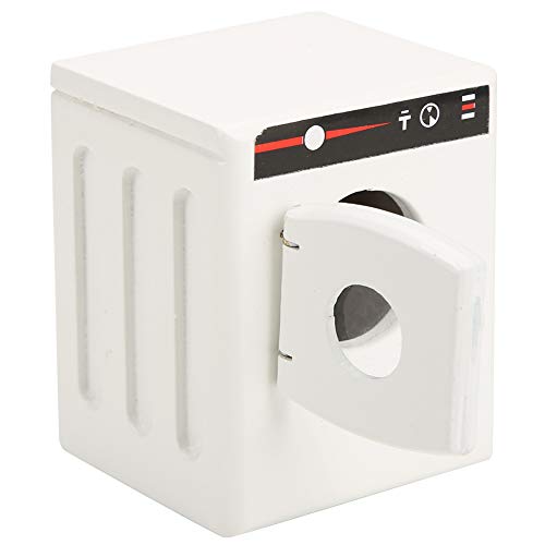 RIZGHWOY 1:12 Puppenhaus Holz Mini Waschmaschinenmodell für Puppen Wohnzimmer Dekor für 1:12 Puppen Geeignet (White) von RIZGHWOY