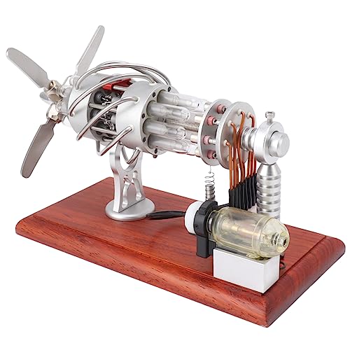 RIZGHWOY 16 Zylinder Heißluft Stirling Motormodell Wissenschaft Lernspielzeug Physik Demonstrationstool für Erwachsene Bildung von RIZGHWOY