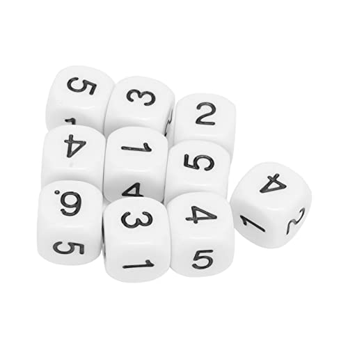 RIZGHWOY 20pcs 16mm Nummern Würfel Kunststoff für 6 -Seiten -Polyedralwürfel mit Runden Ecken für Brettspiele Ziffer Lehren Mathematische Aktivitäten (White) von RIZGHWOY