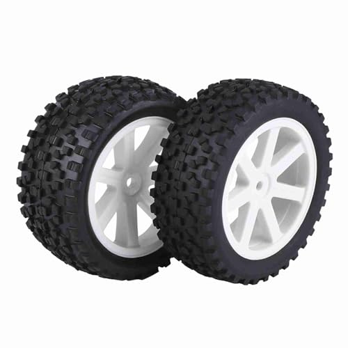 RIZGHWOY 4PCS RC Truck Tire, Hochwertiges Gummi -Rad für ZD Racing Crawler Car, Ersatzteile mit Klaren Konkaven und Konvexen Oberflächen (White) von RIZGHWOY