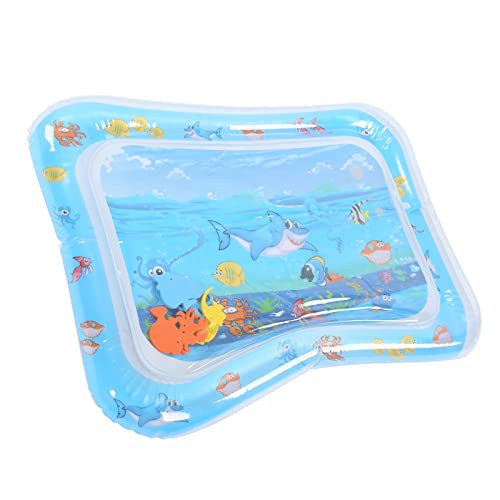 RIZGHWOY Aufblasbare Baby -Wasser -Teppiche mit Marinen Tiermotiv für Starke Muskeln und Kognitives Training, Faltbare Spielmatte für Säuglinge (Hai -Wassermatte) von RIZGHWOY