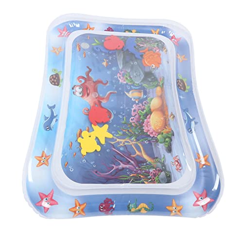 RIZGHWOY Aufblasbare Baby -Wasser -Teppiche mit Marinen Tiermotiv für Starke Muskeln und Kognitives Training, Faltbare Spielmatte für Säuglinge (Oktopus Wassermatte) von RIZGHWOY