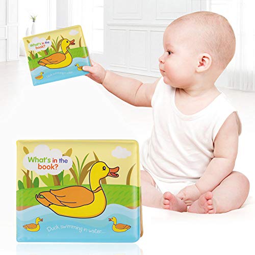 RIZGHWOY Baby Badbuch Proof Proofftroprowrowrowes Säuglingsspielzeug für die Zeit des Bades, Frühschulspielzeug für Babywasser, Farbenfrohe Muster, ökologisches Material (Ente) von RIZGHWOY