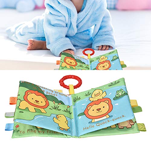 RIZGHWOY Baby Stoff Buch Soft Baby Bildungsspielzeug für Säuglinge, Löwe von Affenpuppen -Eulen, 6 Monate +, Polyestermaterial (Löwe) von RIZGHWOY
